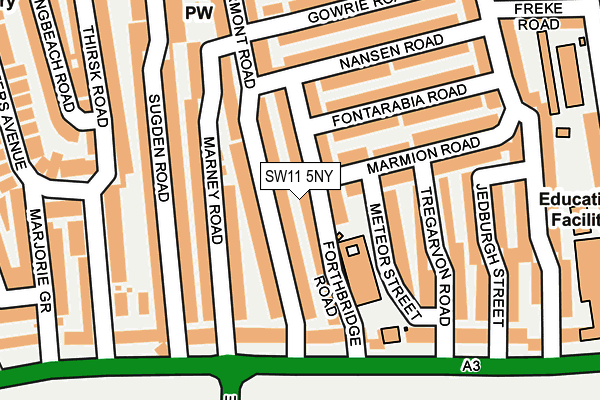 SW11 5NY map - OS OpenMap – Local (Ordnance Survey)