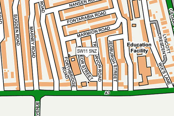 SW11 5NZ map - OS OpenMap – Local (Ordnance Survey)