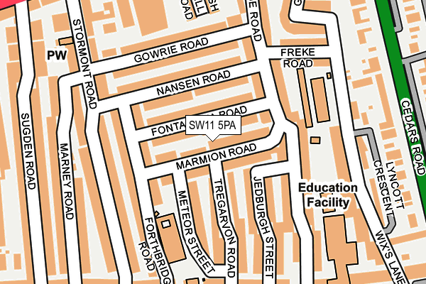 SW11 5PA map - OS OpenMap – Local (Ordnance Survey)