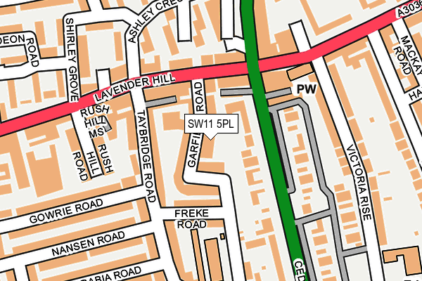 SW11 5PL map - OS OpenMap – Local (Ordnance Survey)