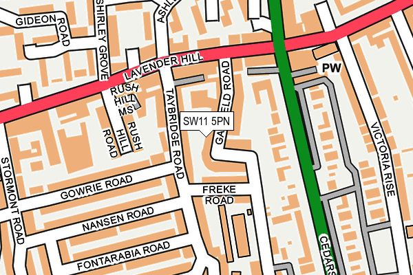 SW11 5PN map - OS OpenMap – Local (Ordnance Survey)