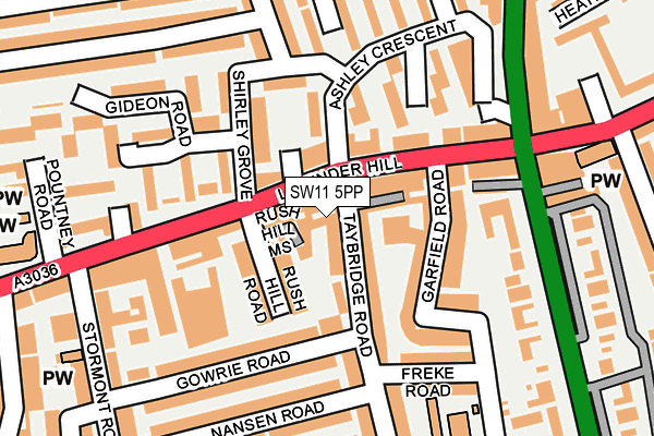 SW11 5PP map - OS OpenMap – Local (Ordnance Survey)