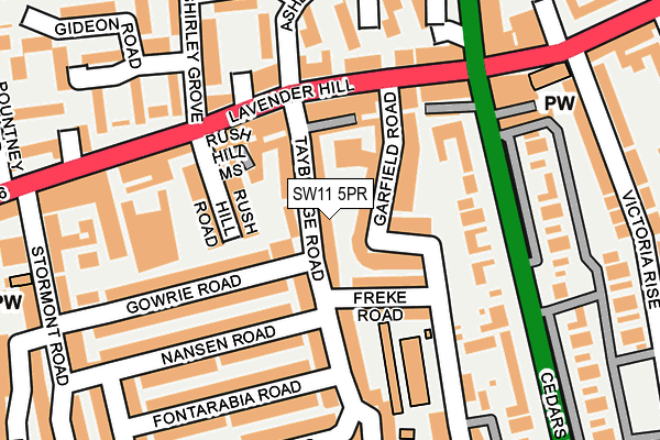 SW11 5PR map - OS OpenMap – Local (Ordnance Survey)