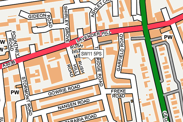 SW11 5PS map - OS OpenMap – Local (Ordnance Survey)