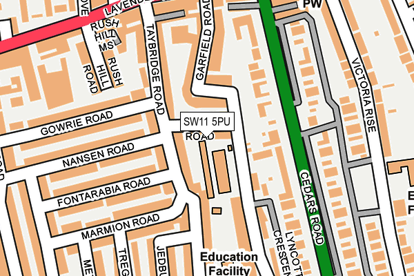 SW11 5PU map - OS OpenMap – Local (Ordnance Survey)