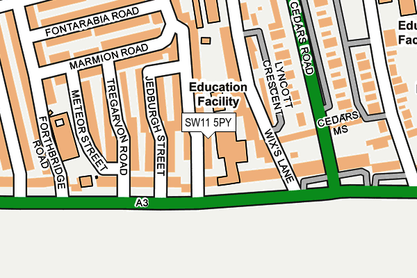 SW11 5PY map - OS OpenMap – Local (Ordnance Survey)