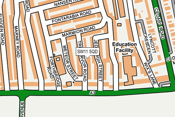 SW11 5QD map - OS OpenMap – Local (Ordnance Survey)