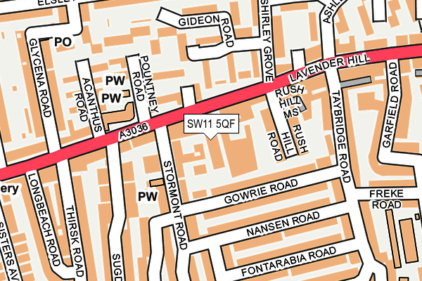 SW11 5QF map - OS OpenMap – Local (Ordnance Survey)