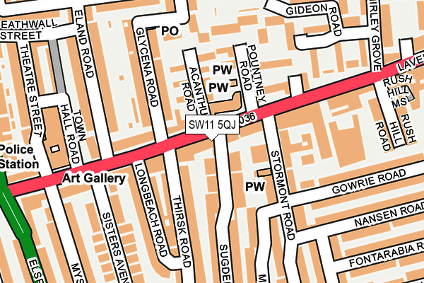 SW11 5QJ map - OS OpenMap – Local (Ordnance Survey)