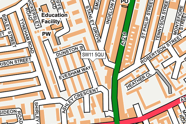 SW11 5QU map - OS OpenMap – Local (Ordnance Survey)