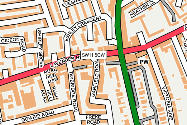 SW11 5QW map - OS OpenMap – Local (Ordnance Survey)