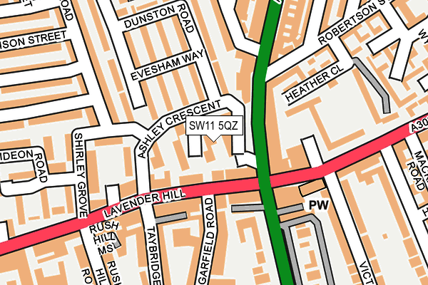 SW11 5QZ map - OS OpenMap – Local (Ordnance Survey)