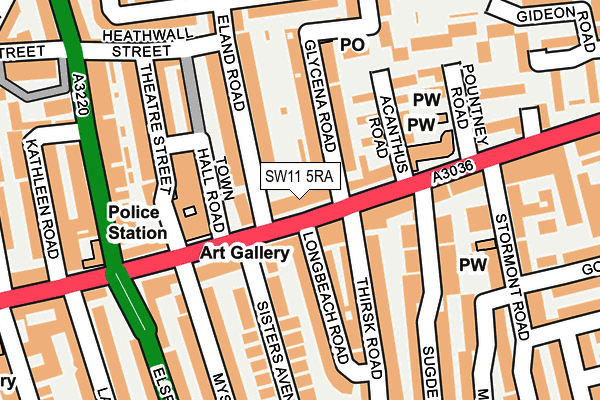 SW11 5RA map - OS OpenMap – Local (Ordnance Survey)