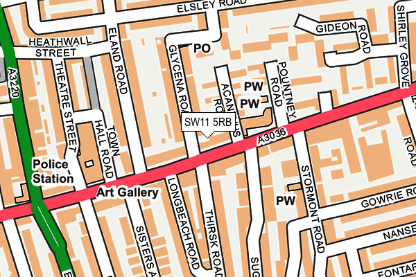 SW11 5RB map - OS OpenMap – Local (Ordnance Survey)