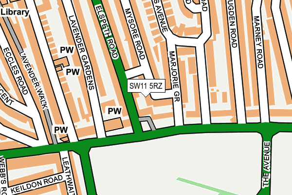 SW11 5RZ map - OS OpenMap – Local (Ordnance Survey)