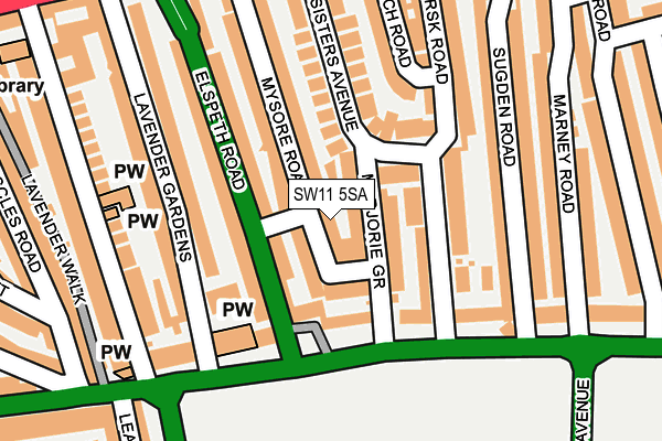 SW11 5SA map - OS OpenMap – Local (Ordnance Survey)