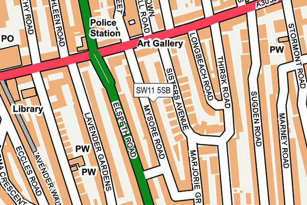 SW11 5SB map - OS OpenMap – Local (Ordnance Survey)