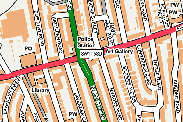 SW11 5SD map - OS OpenMap – Local (Ordnance Survey)