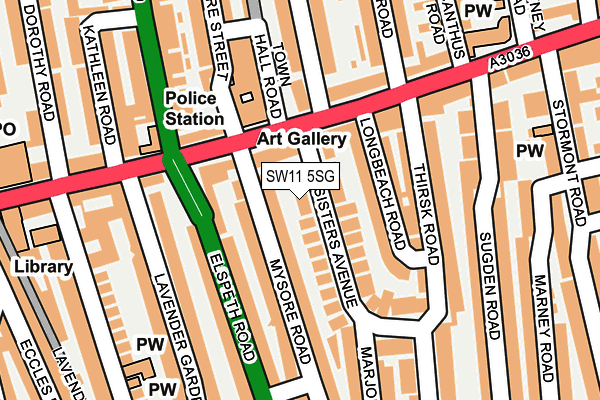 SW11 5SG map - OS OpenMap – Local (Ordnance Survey)