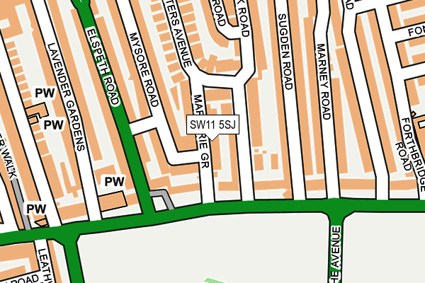SW11 5SJ map - OS OpenMap – Local (Ordnance Survey)