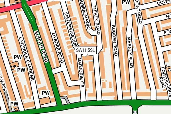 SW11 5SL map - OS OpenMap – Local (Ordnance Survey)