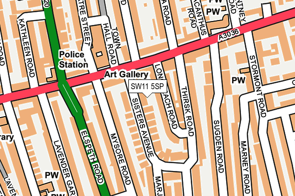 SW11 5SP map - OS OpenMap – Local (Ordnance Survey)