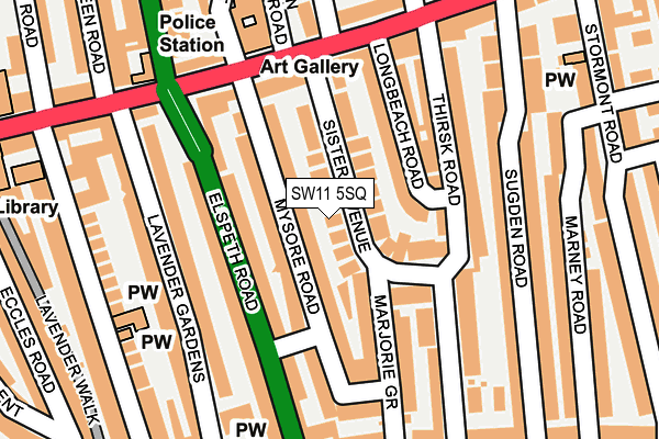 SW11 5SQ map - OS OpenMap – Local (Ordnance Survey)