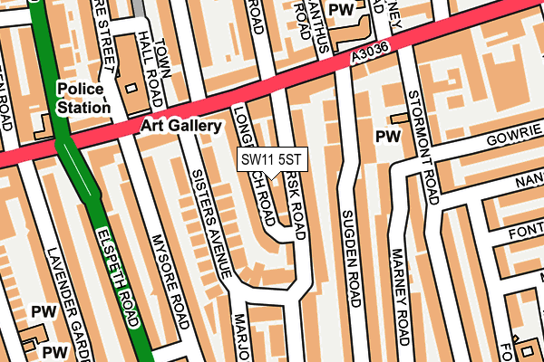 SW11 5ST map - OS OpenMap – Local (Ordnance Survey)