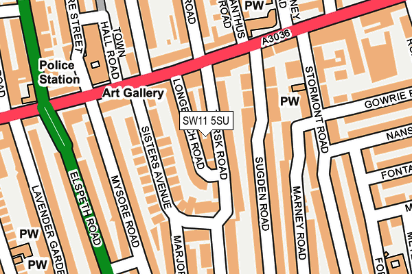 SW11 5SU map - OS OpenMap – Local (Ordnance Survey)