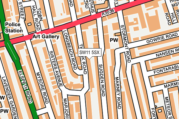 SW11 5SX map - OS OpenMap – Local (Ordnance Survey)