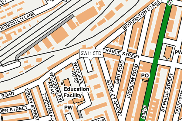 SW11 5TD map - OS OpenMap – Local (Ordnance Survey)