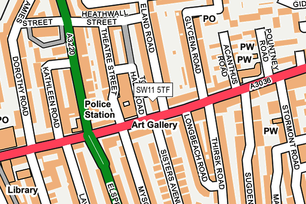 SW11 5TF map - OS OpenMap – Local (Ordnance Survey)