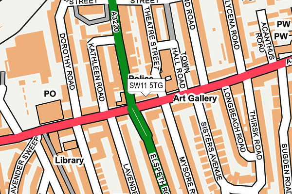 SW11 5TG map - OS OpenMap – Local (Ordnance Survey)