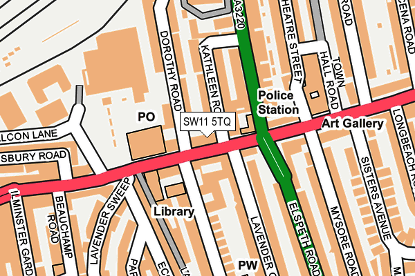 SW11 5TQ map - OS OpenMap – Local (Ordnance Survey)