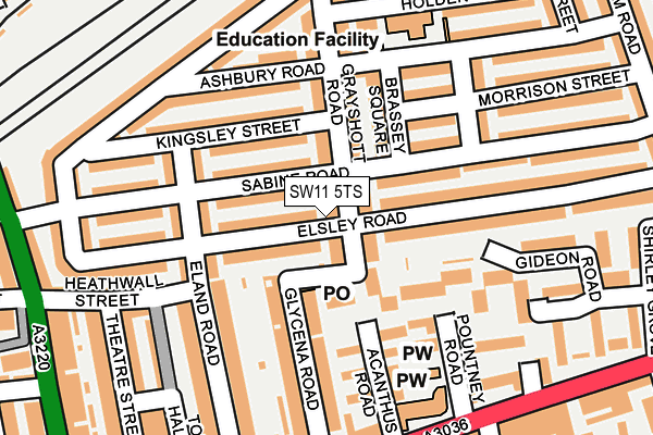 SW11 5TS map - OS OpenMap – Local (Ordnance Survey)