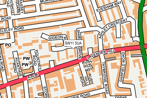 SW11 5UA map - OS OpenMap – Local (Ordnance Survey)