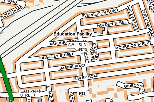 SW11 5UB map - OS OpenMap – Local (Ordnance Survey)