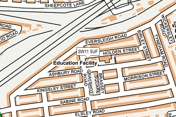 SW11 5UF map - OS OpenMap – Local (Ordnance Survey)