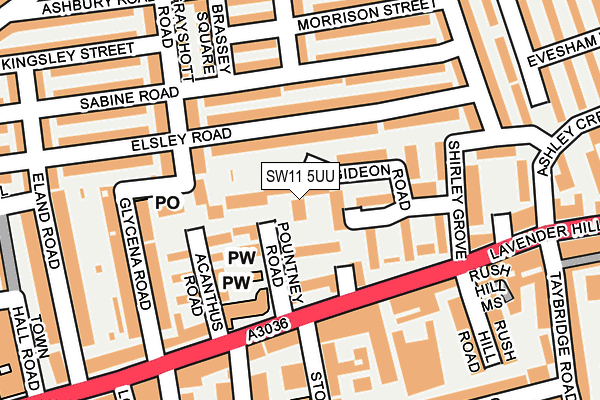 SW11 5UU map - OS OpenMap – Local (Ordnance Survey)