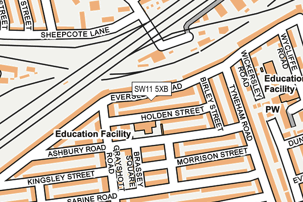 SW11 5XB map - OS OpenMap – Local (Ordnance Survey)