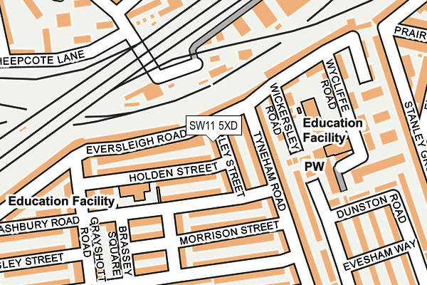 SW11 5XD map - OS OpenMap – Local (Ordnance Survey)