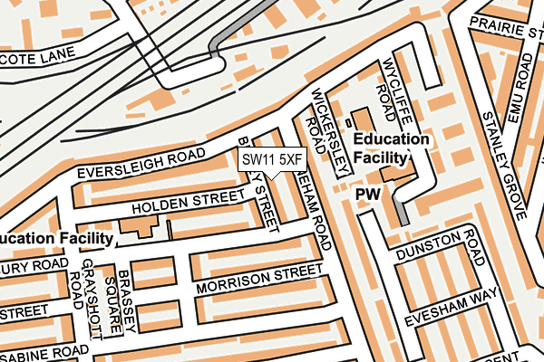 SW11 5XF map - OS OpenMap – Local (Ordnance Survey)