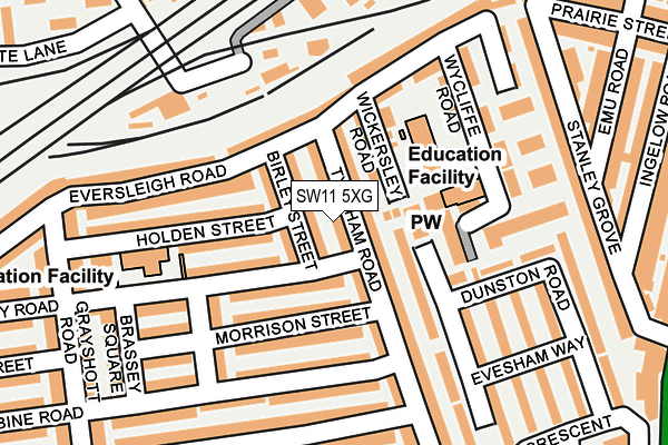 SW11 5XG map - OS OpenMap – Local (Ordnance Survey)