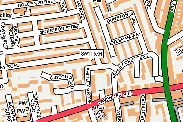 SW11 5XH map - OS OpenMap – Local (Ordnance Survey)