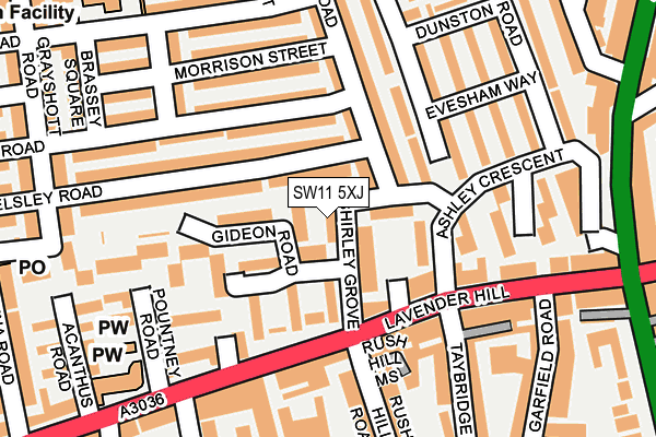 SW11 5XJ map - OS OpenMap – Local (Ordnance Survey)