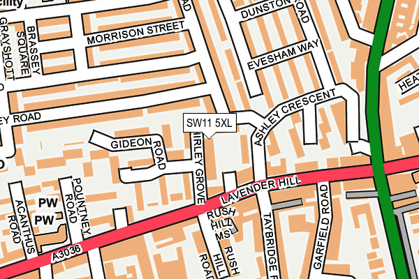 SW11 5XL map - OS OpenMap – Local (Ordnance Survey)