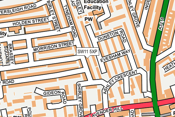 SW11 5XP map - OS OpenMap – Local (Ordnance Survey)