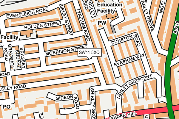 SW11 5XQ map - OS OpenMap – Local (Ordnance Survey)