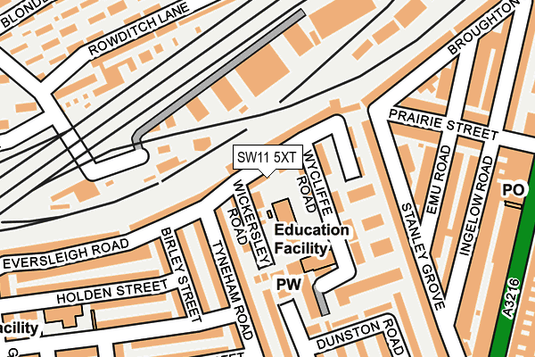 SW11 5XT map - OS OpenMap – Local (Ordnance Survey)