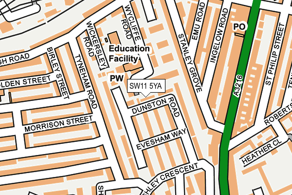 SW11 5YA map - OS OpenMap – Local (Ordnance Survey)